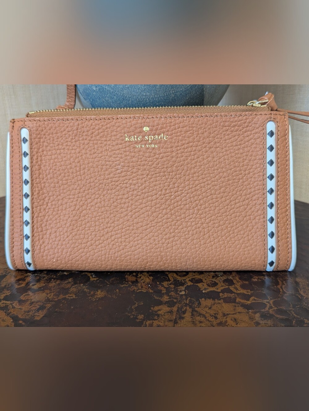 Kate Spade Malea Sheffield St Pebbled Leather Wallet Warm Cognac